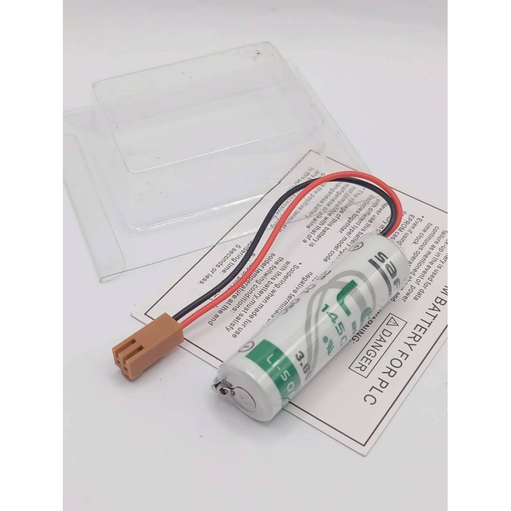 LS 14500 แบตเตอรี่ลิเธียม SAFT LS14500 ขนาด AA 3.6V ที่มีสายต่อน้ำตาล พร้อมจัดส่ง ออกบิลได้