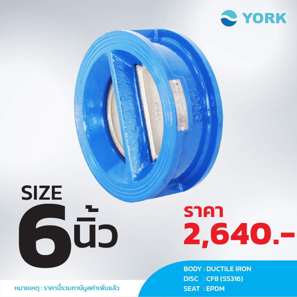 Dual Check Valve 6 นิ้ว YORK EH (ยอร์ค)