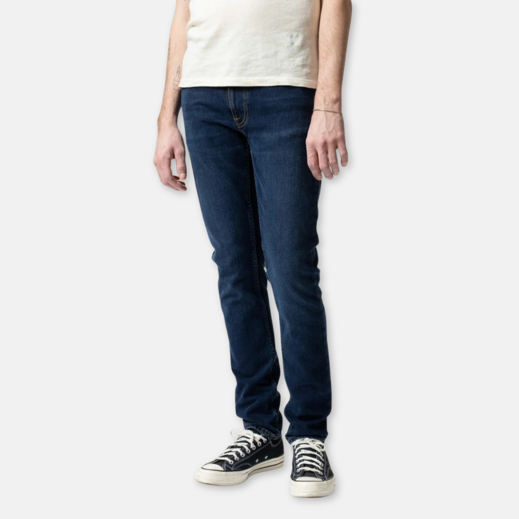 Nudie Jeans/ Lean Dean-New Ink กางเกงยีนส์สีครามเข้ม เฟดสวย ทรงกระบอกเล็ก เอวปกติ ผู้ชาย ทรงดี ทรงเข้ารูปขาเรียว ไม่รัด