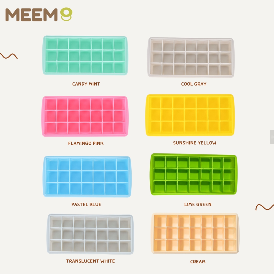 MEEM บล็อคซิลิโคนเก็บอาหารเด็ก บล็อคซิลิโคนทำน้ำแข็ง พร้อมฝาปิดซิลิโคน รุ่น Rectangle 21 ช่อง - รูปที่ 4
