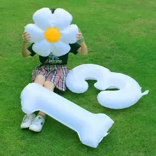 【32นิ้ว】ลูกโป่งตัวเลขสีขาว 0-9 ความเหนียวที่ดี การปิดผนึกที่ดี สําหรับตกแต่งปาร์ตี้วันเกิด
