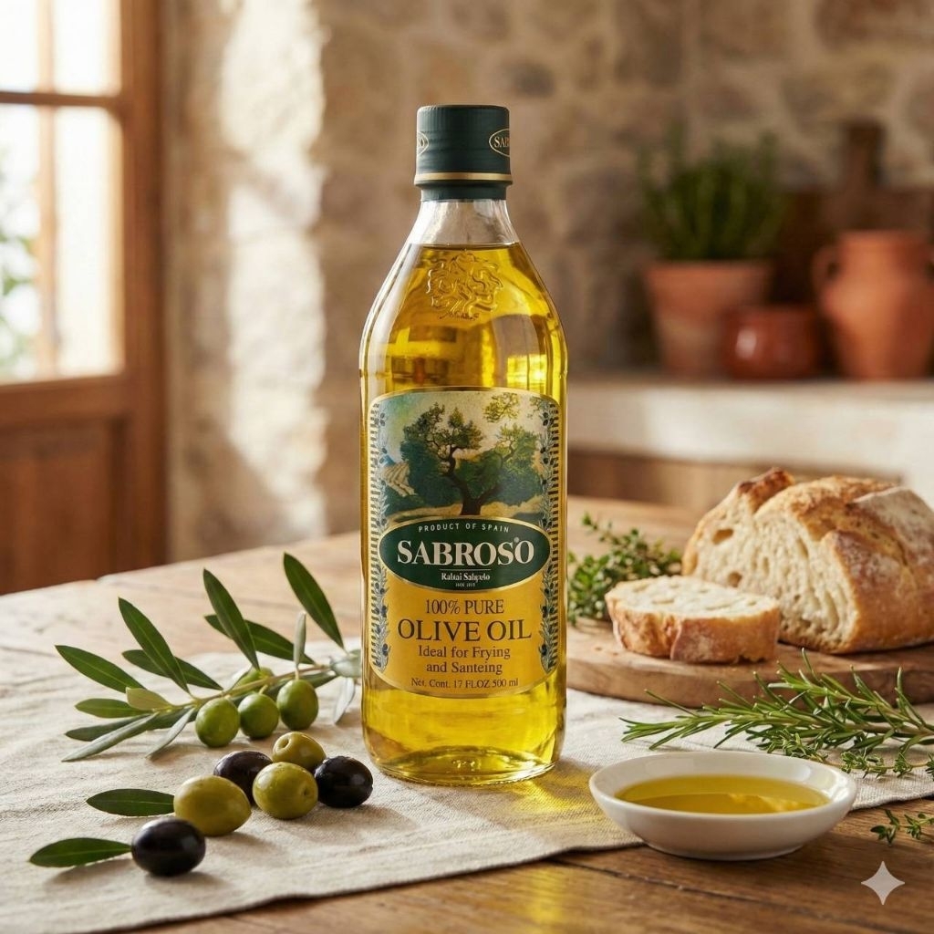 [Made​ in​ Spain]​ Sabroso 100% Pure Olive Oil​ น้ำมันมะกอกบริสุทธิ์ 100% ตรา Sabroso 500g