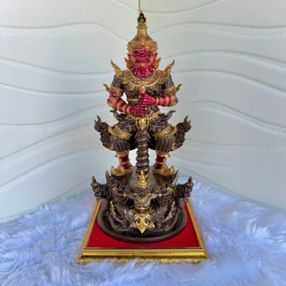 ท้าวเวสสุวรรณ สูง12นิ้ว (ฐานครุฑ) แร่เหล็กน้ำพี้ แถมฟรีฐานรอง