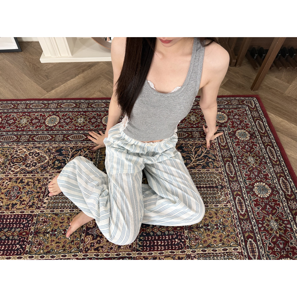 พร้อมส่ง! URBANDIVA.STUDIO | Lounge Pants | กางเกงขายาว ขอบลูกไม้