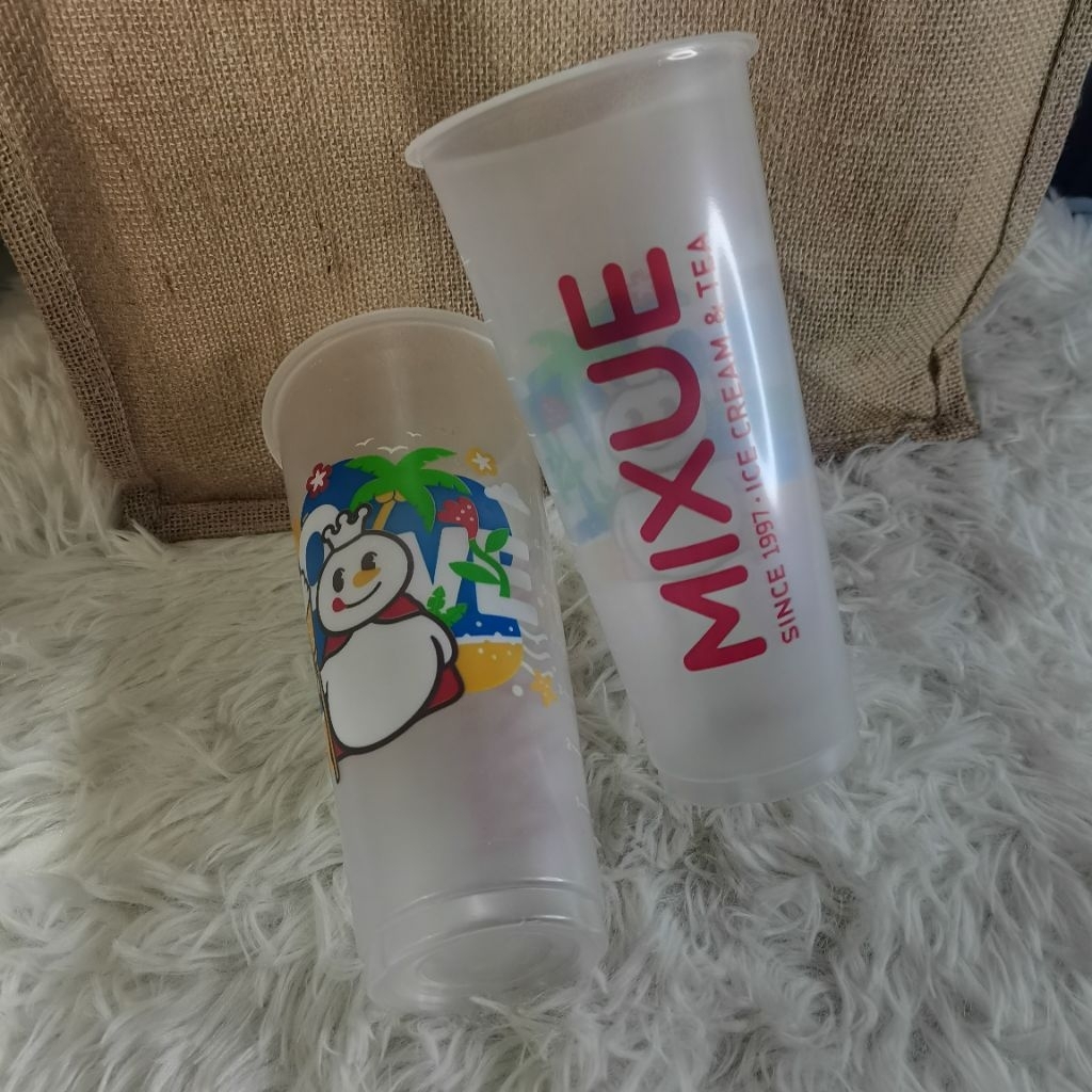 📦พร้อมส่ง📮 แก้วพลาสติก​ ทรงสูง​ มี่เสวีย​ MIXUE ใช้ทำพร๊อพประกอบต่างๆ