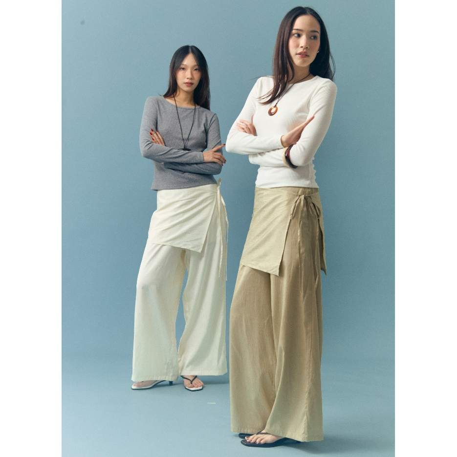 Pair Layered Pants - The Summer Project / กางเกงขายาว กางเกงเรียบ quiet luxury pants, office outfit - รูปที่ 6
