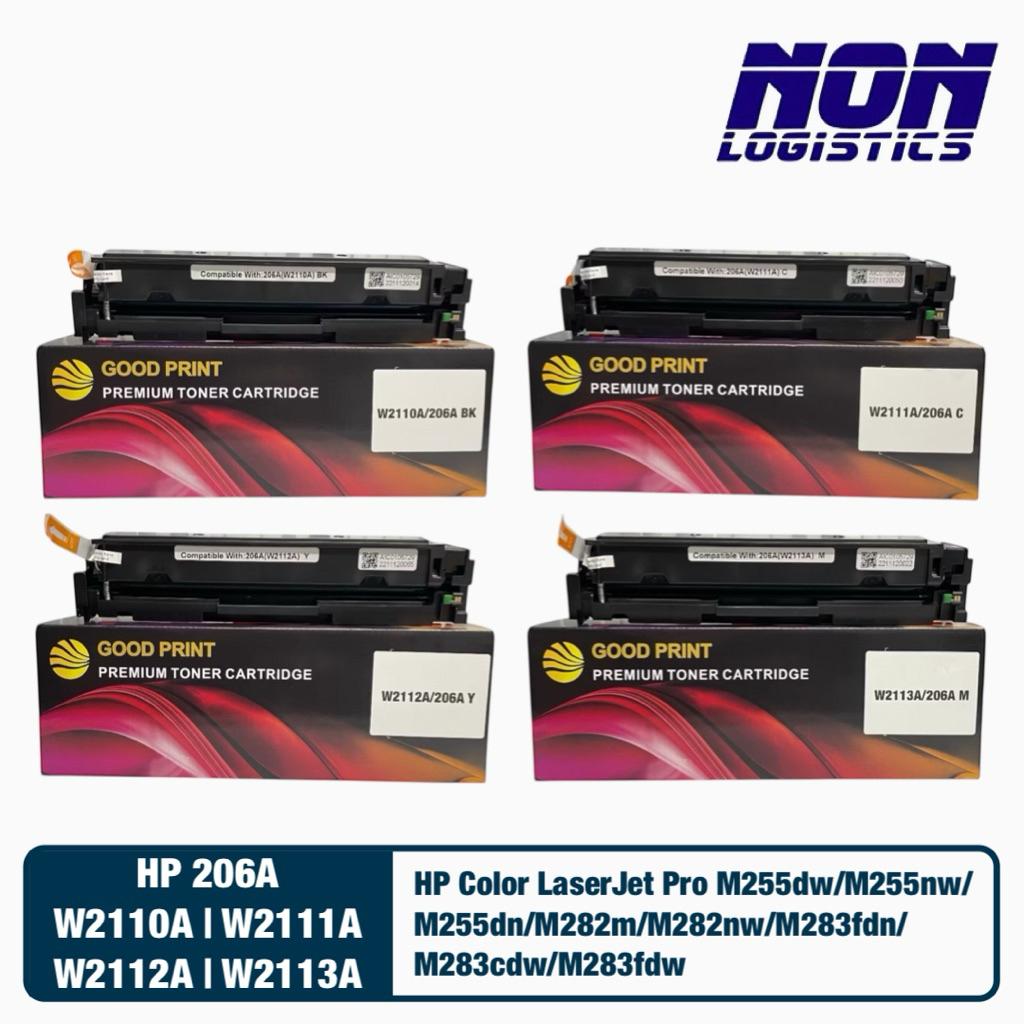 ตลับเทียบเท่า HP 206A W2110A W2111A W2112A W2113A สำหรับ HP Color LaserJet Pro M255dw M255nw M255dn 