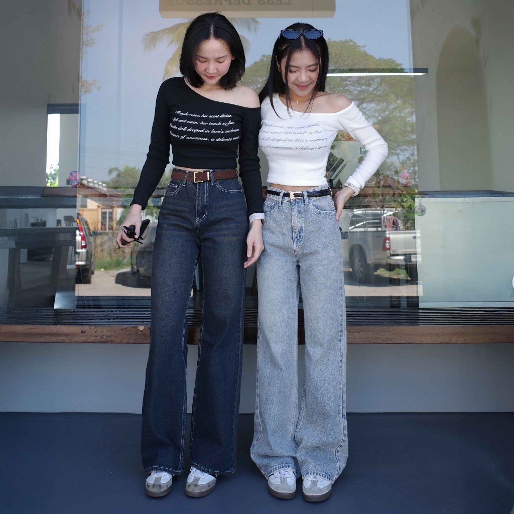 กางเกงยีส์ขากระบอก ปลายบาน รุ่น Sigma Jeans