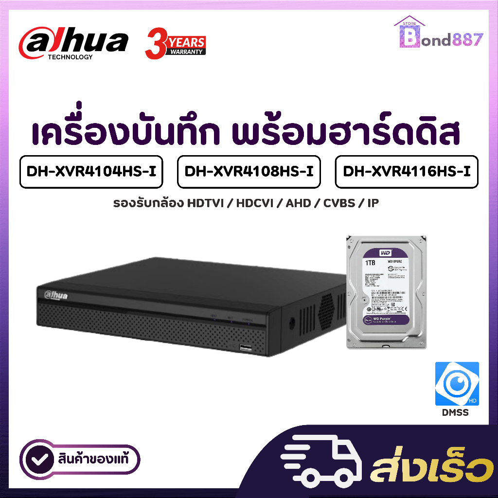 Dahua XVR4104HS-I , XVR4108HS-I , XVR4116HS-I เครื่องบันทึกกล้องวงจรปิด รองรับกล้อง 2MP แบบมีไมค์บัน