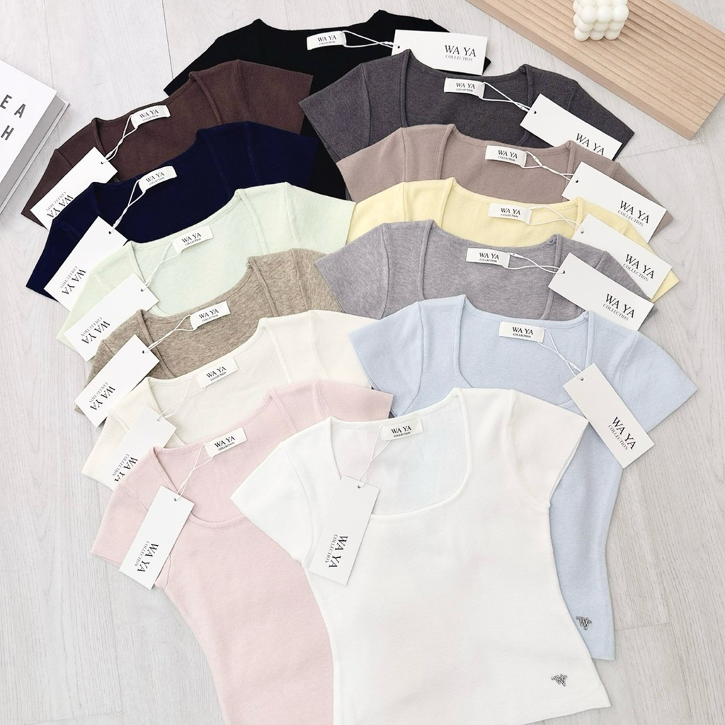 WA YA เสื้อคอยูผ้าไหมพรม เกรดคัดมาอย่างดี ตั้งใจคัดติ้งมาอย่างดีทั้งสีและคุณภาพไหมพรหม  เป๊ะพรีเมียม