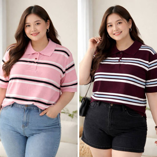 My Striped Polo Shirts เสื้อไหมพรมคอปกลายริ้วผ้านิ่ม