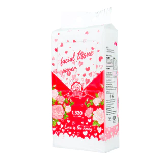 กระดาษทิชชูแขวนลิลลี่ Lilly valentine's day ยกลัง 4 แพ็ค 1,320 แผ่น