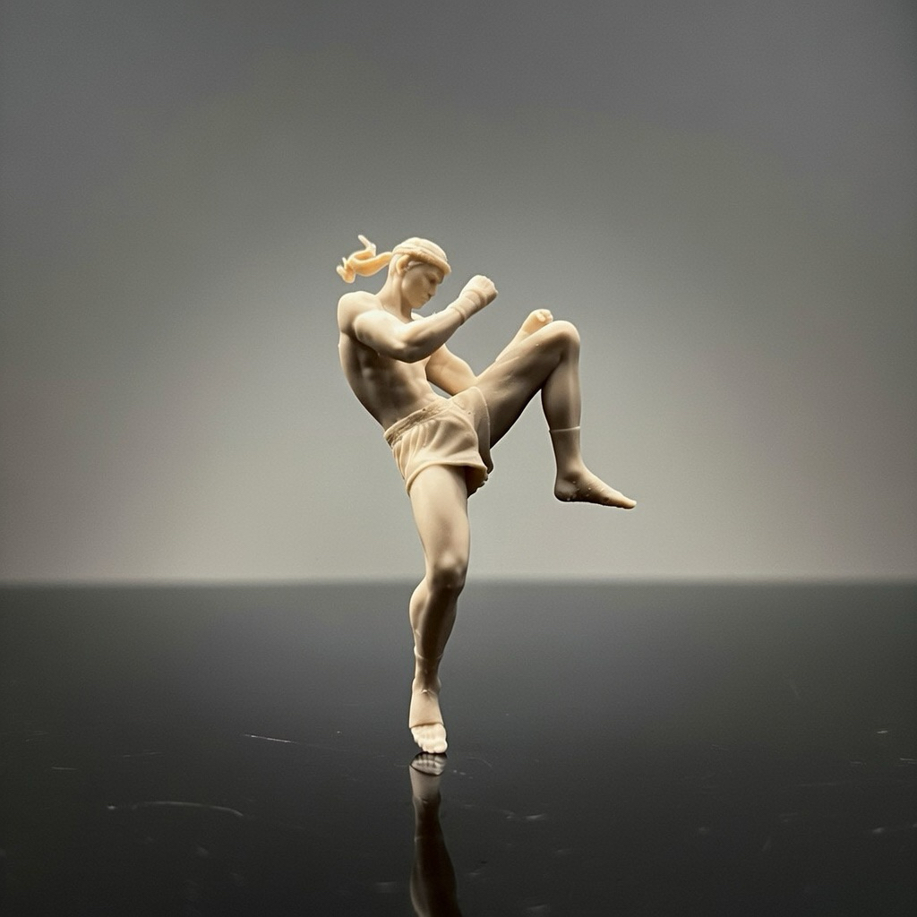 โมเดลนักมวยไทย 1:35 สูง 5 ซม. | Resin 3D Printing ความละเอียดสูง | Miniature Muay Thai Figure