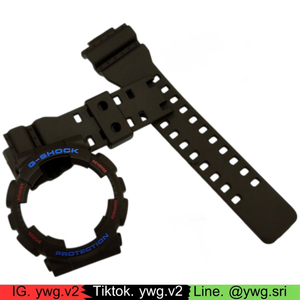กรอบสาย G-SHOCK แท้ สีดำด้านฟอนต์น้ำเงินสลับแดง ใส่ได้รับรุ่น GA-100 ,GA-110 ,GA-120 ,GD-100 ,GD-120