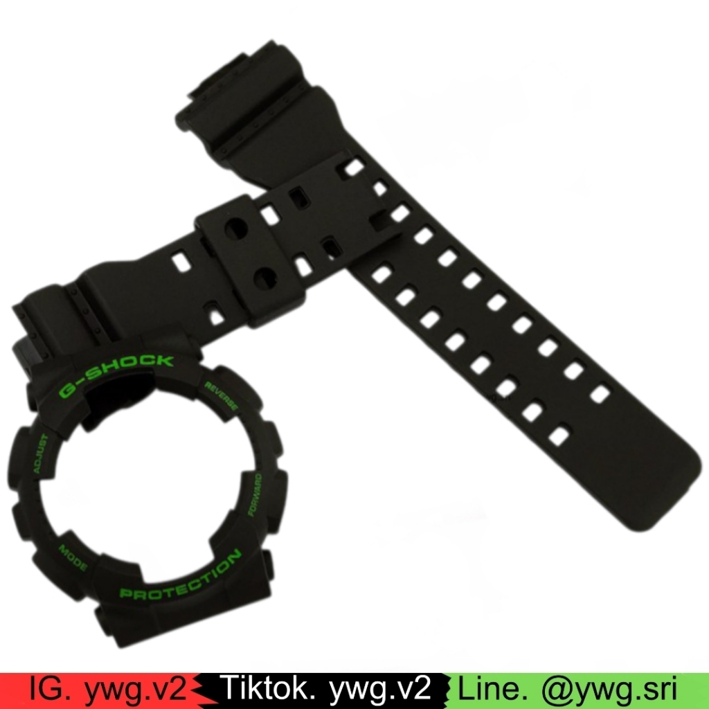 กรอบสาย G-SHOCK แท้ สีดำด้านฟอนต์เขียว ใส่ได้รับรุ่น GA-100 ,GA-110 ,GA-120 ,GD-100 ,GD-120 สายนาฬิก