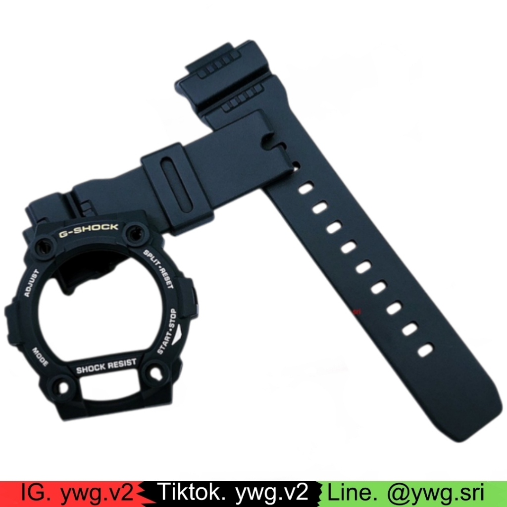 กรอบสาย G-SHOCK แท้ สีฟ้ากรรมท่าฟอนต์เหลืองสลับขาว ใส่ได้กับรุ่น G-7900 ,GW-7900 ,GR-7900 สายนาฬิกาข