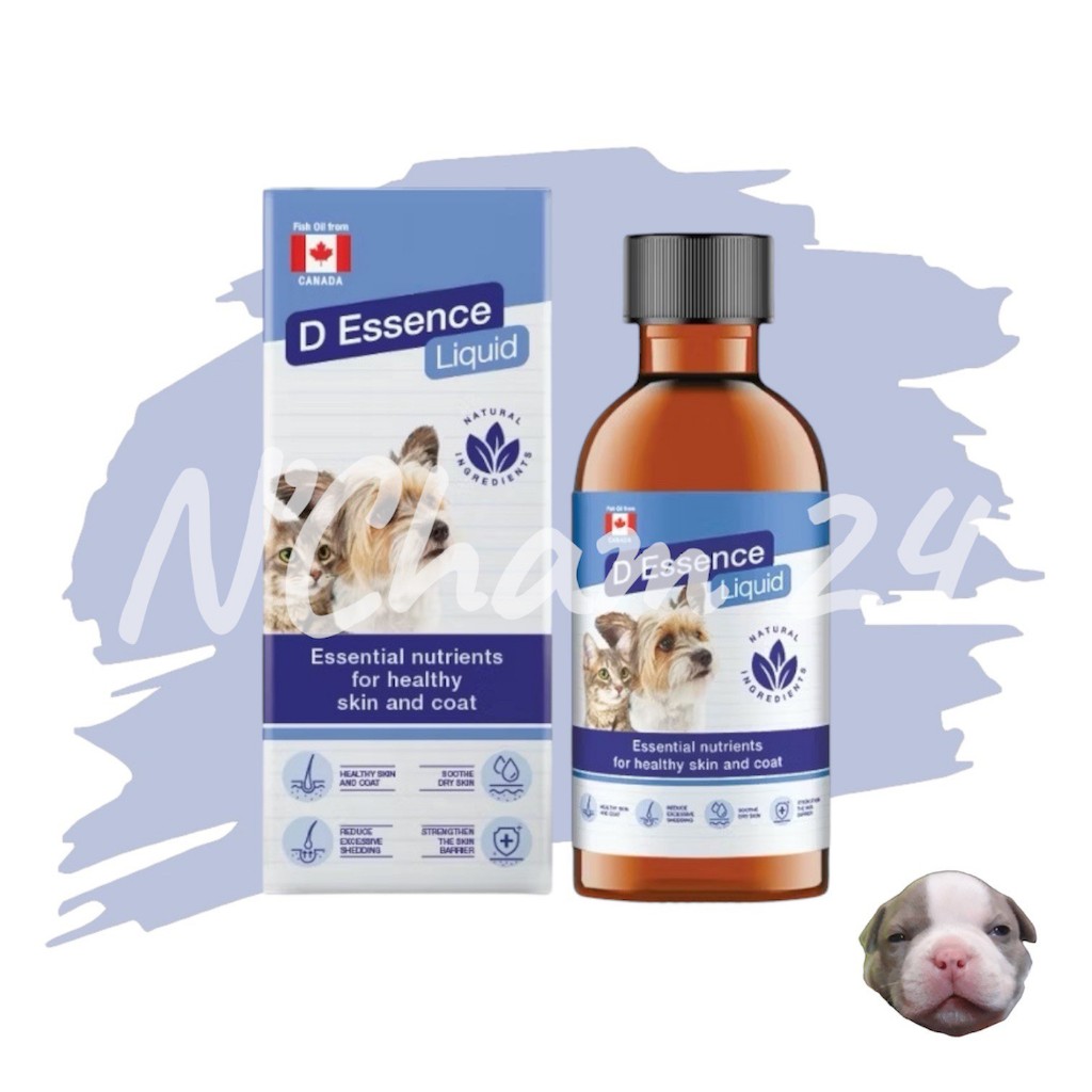 D Essence 60ml แพ็คเกจใหม่ (Derma-Form Liquid) อาหารเสริมสุนัขและแมว บำรุงผิว แบบน้ำ