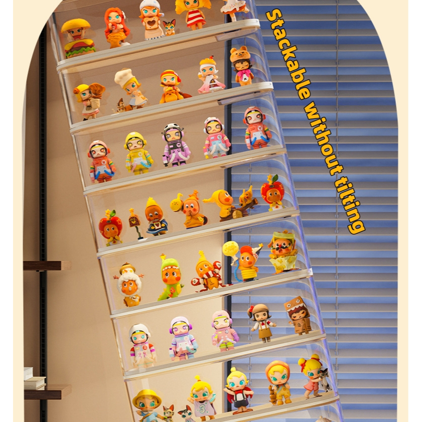 Pop Mart ฟิกเกอร์ อคริลิค ชั้นวางโมเดล กล่องฟิกเกอร์ กล่องใส ตู้โชว์โมเดล สามารถวางซ้อนกันได้ ป๊อปมาร์ท ป้องกันฝุ่น - รูปที่ 2