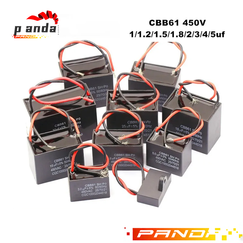 Cbb61 เครื่องดูดควันเริ่มต้นตัวเก็บประจุ 450V 0.8UF-20UF 1UF 1.5UF 2.5UF 3UF 4UF 5UF  พัดลมเริ่มต้นตัวเก็บประจุ Run Capa