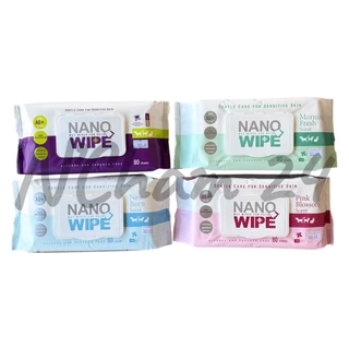 Nano Wipe บรรจุ 20 และ 80 ผืน ผ้าเปียก ทำความสะอาด สัตว์เลี้ยง แมว สุนัข ชูก้า หนูแฮม