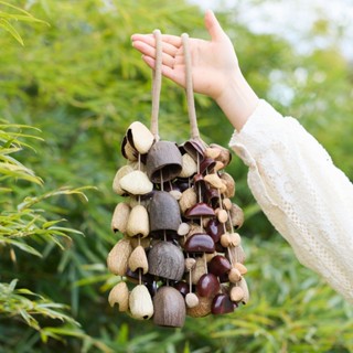 กระดิ่งมือเปลือกผลไม้ผสมธรรมชาติ กระดิ่งลมทำด้วยมือ ดนตรีประ…