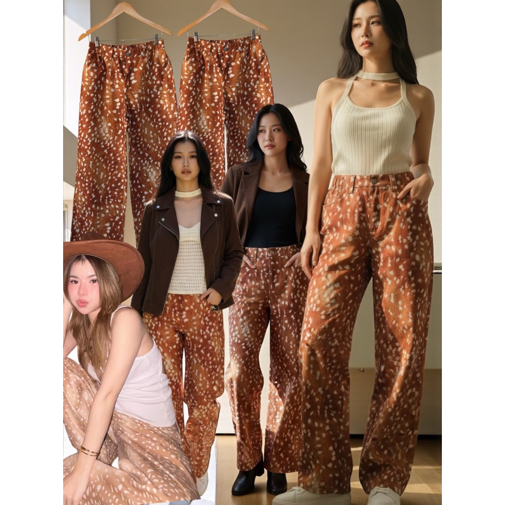 ‼️ พร้อมส่ง ‼️Bamby pants🦌(690฿) mo.studio กางเกงยีนส์ขายาวลายกวางแบมบี้ เป็นงานนำเข้า เเบบฟรีไซร้นะ