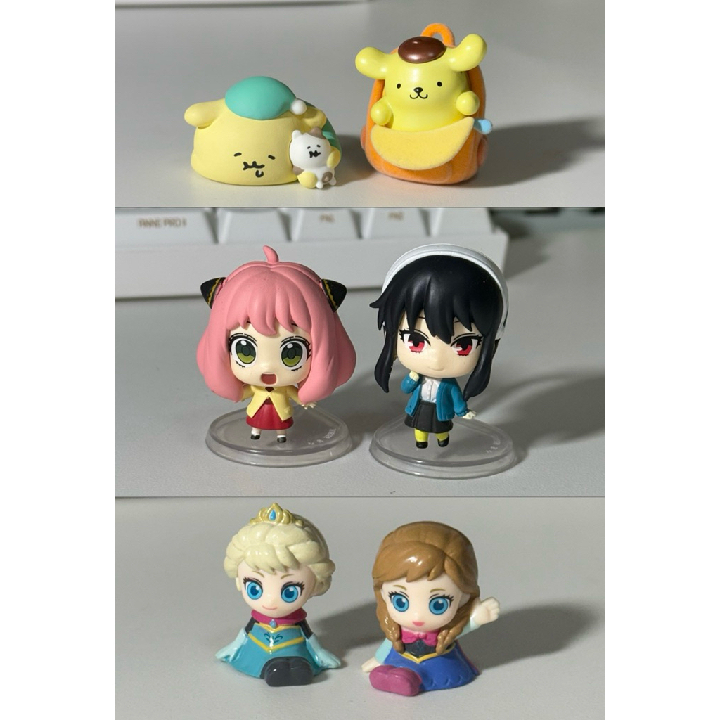 กาชาปองพร้อมส่ง ฟิกเกอร์จิ๋วจากญี่ปุ่น🇯🇵  frozen pompompurin spy family เอลซ่า อันนา ปอมปอมปุริน อาเนีย