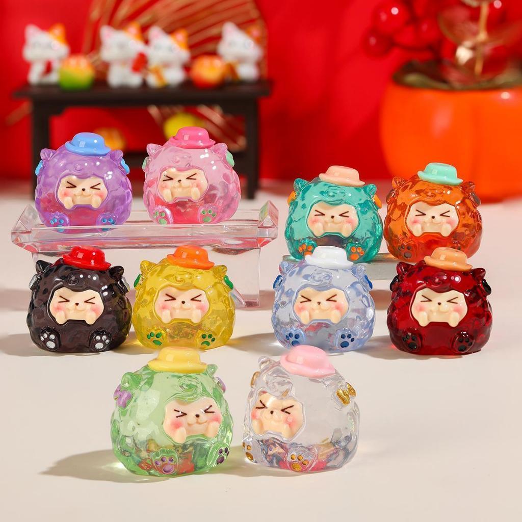 (10 ชิ้น/แพค)เครื่องประดับ 3D น่ารักการ์ตูนเรซินเรืองแสงในที่มืด ตกแต่งโต๊ะโฮมออฟฟิศ