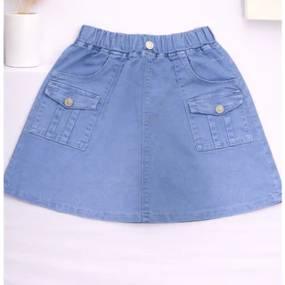 page kids กระโปรงยีนส์เด็กผู้หญิง 3-8 ปี｜ผ้ายีนส์นุ่ม เอวยางยืด ใส่สบาย แมทช์ง่าย|กระโปรงยีนส์เด็ก 3-8 ปี｜ทรงสวย ไม่เลือ