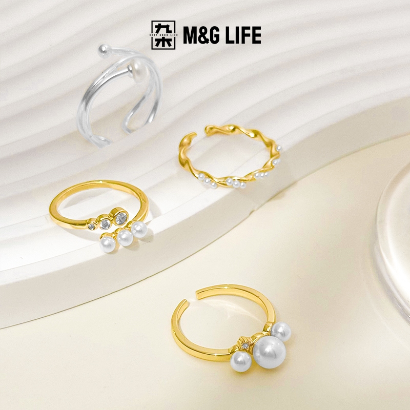 M&G LIFE 1 Piece Pearl Ring แหวนไข่มุก 1 ชิ้น