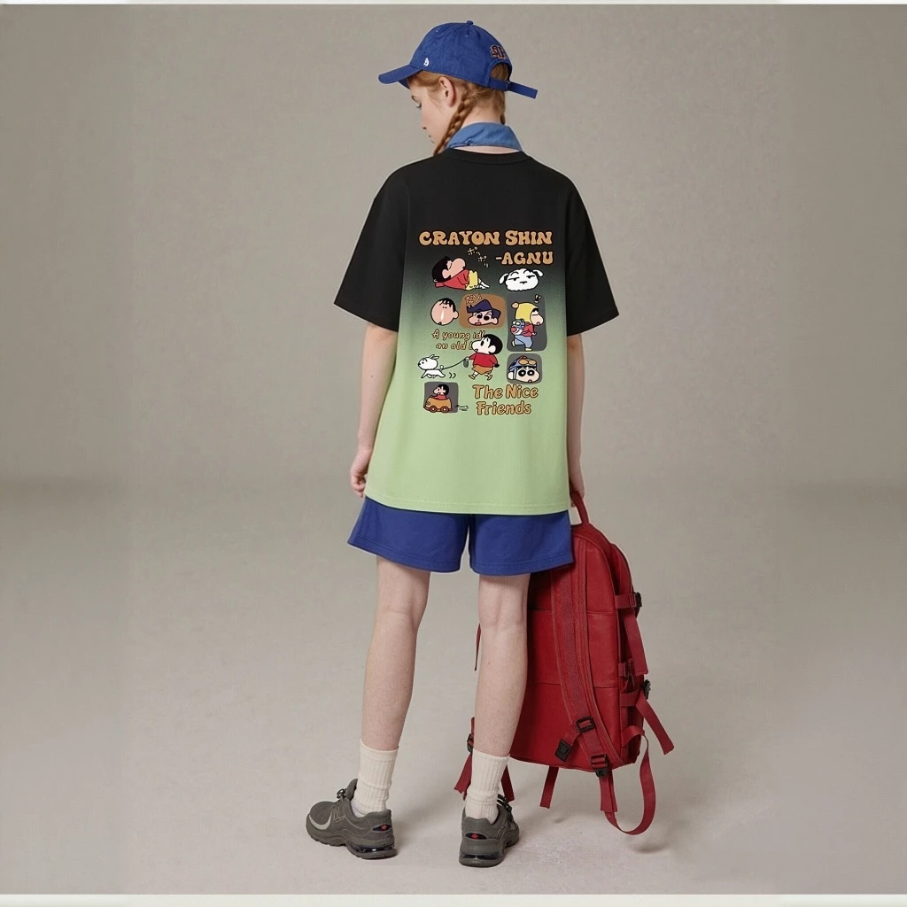 เสื้อทรงหลวมมัดย้อมวินเทจเท่ oversize เสื้อผ้าแฟชั่นสาวอวบไซส์ใหญ่ เสื้อโอเวอร์ไซส์ผู้หญิงกําลังฮิตเกาหลี ลายการ์ตูน 3XL thumbnail 6