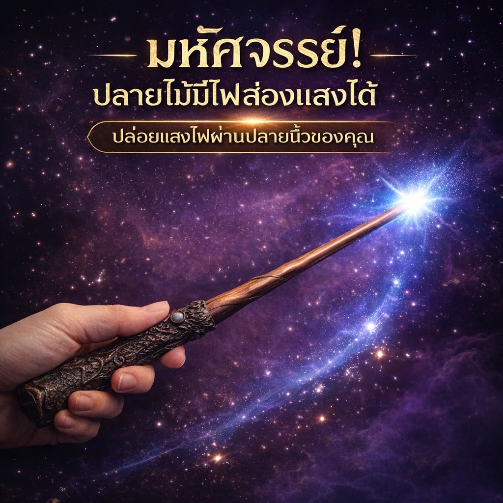 ไฟ LED หลากหลายแบบ เช่น ไม้กายสิทธิ์ของเฮอร์ไมโอนี แฮร์รี่ พอตเตอร์ รอน และไม้กายสิทธิ์หัวคน เป็นต้น คุณภาพเยี่ยม