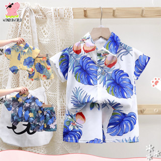 ชุดฮาวายเด็ก ชุดเด็กแฟชั่น ลายฮาวาย ผ้าบาง ใส่สบาย ลายดอกใม้…