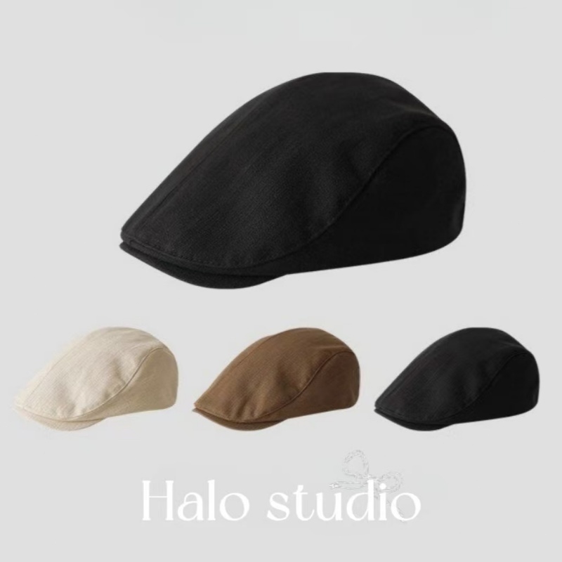 Halo studio พร้อมส่ง🔥หมวกแก๊ปทรงเรโทร ด้านหน้าใส่ได้สองด้าน เหมาะสำหรับทุกฤดูกาล