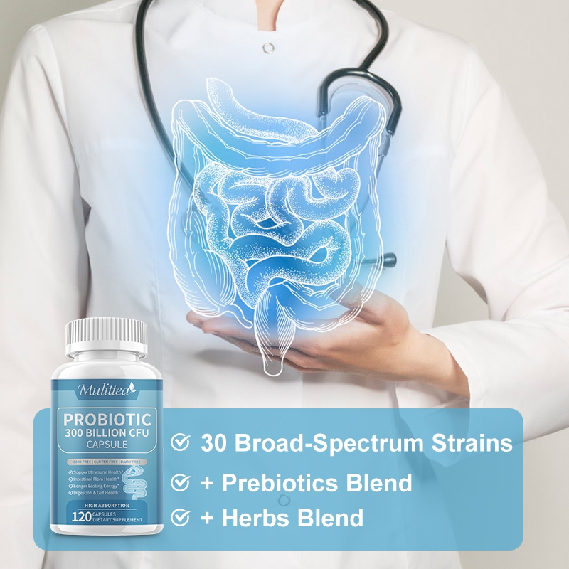 Mulittea Probiotic Hard Capsules 300Billion CFU โปรไบโอติก เสริมภูมิคุ้มกัน ระบบย่อยอาหาร ลำไส้ ให้พลังงานยาวนาน 120เม็ด ราคา ถูกที่สุด ดีลบีเคเค แกลเลอรีภาพที่ 6