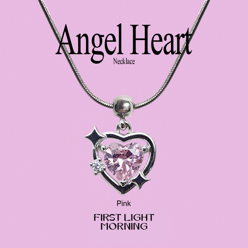 First Light Morning : Necklace สร้อยคอ พร้อมจี้ 1ชิ้น Snowflake, Merry Go Round , Angel Heart วาเลนไทน์