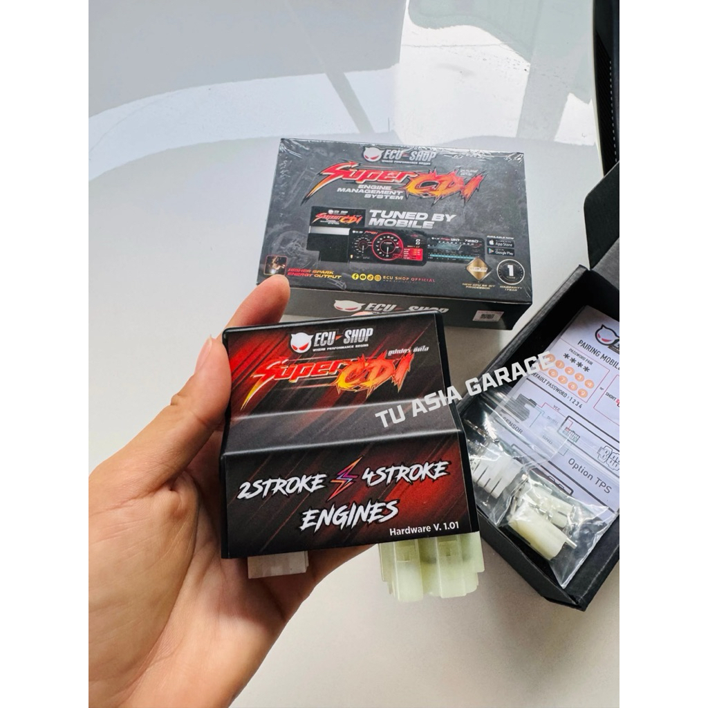 พร้อมส่ง! Super CDI EcuShop กล่องไฟรถคาร์บู 2 จังหวะ/4 จังหวะ จูนมือถือ มีหน้าจอ display โคตรเท่ห์