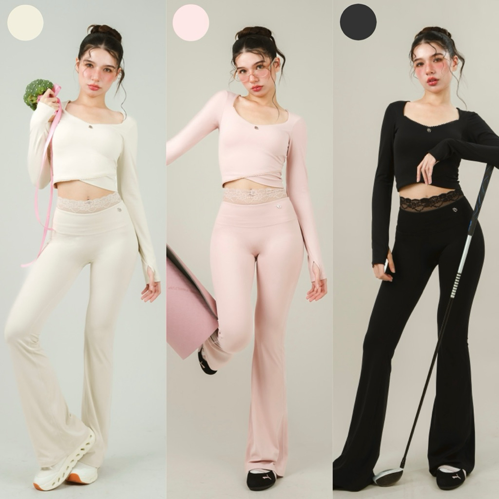 🎈พร้อมส่ง🎈BEGAA LACE PANTS(🩳กางเกงอย่างเดียว+แถมฟรีกระโปรงคลุม) ชุดออกกำลังกาย ชุดโยคะ ชุดฟิตเนส | BEGAA.CLUB