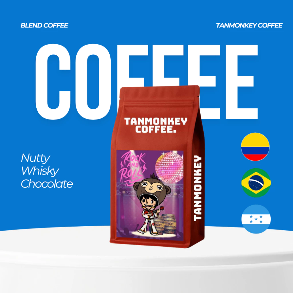 Rock&Roll เมล็ดกาแฟคั่ว Blend Coffee Brazil✖️ Honduras✖️ Colombia Tanmonkey Coffee