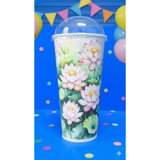 (L&P )แก้วกาแฟกระดาษ ร้อน/เย็น 22 ออนซ์ คละ ลาย/ยกลัง 1000 ใบ/ ปาก 90/ขายแยกฝา