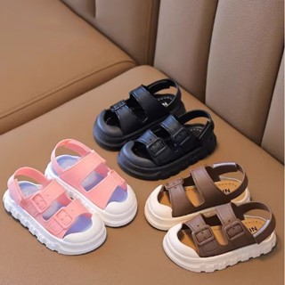 รองเท้าเด็กแบบรัดส้นยางPVC หุ้มนิ้วเท้ากันชน เสริมพื้นมีที่ต…