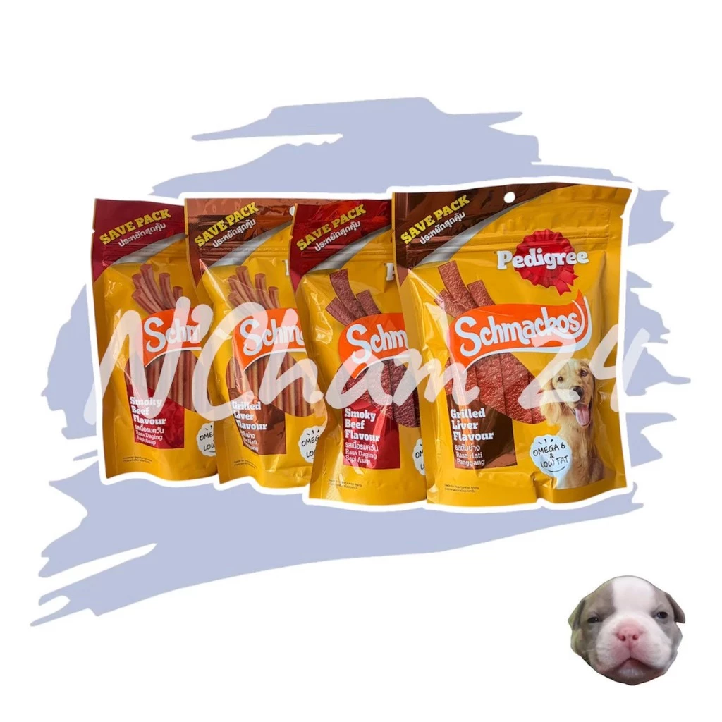 Pedigree Schmackos (Meat Jerky) ขนาด 300 กรัม เพดดิกรี ชแม้กโก้ (มีท เจอร์กี้) แบบแผ่น แบบแท่ง