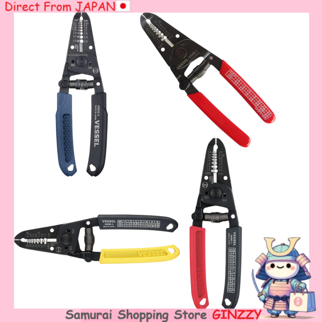 VESSEL Wire Stripper พร้อมดอกไขควง 3500E-1 3500E-3 3500E-4 3500E-5 Japan Tool