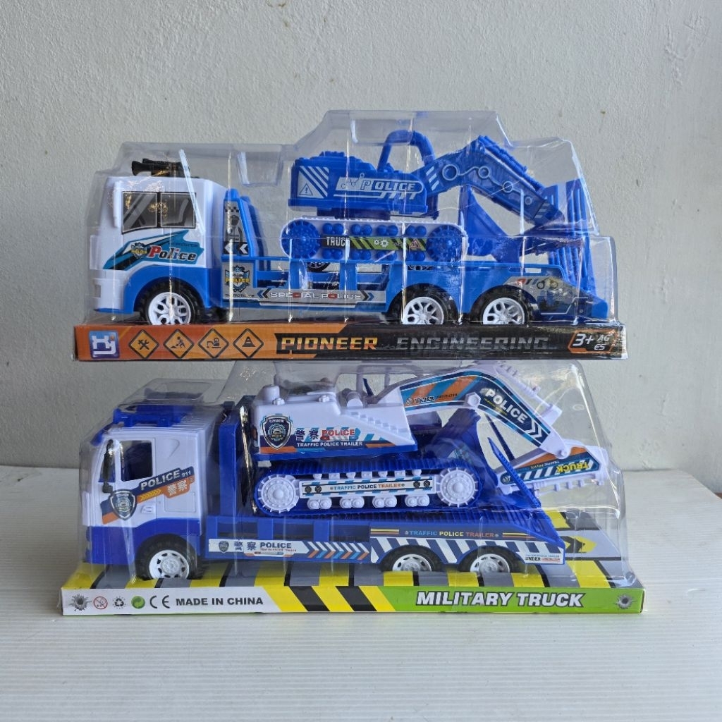 รถบรรทุกก่อสร้าง ของเล่นรถบรรทุกทหาร ของเล่นรถบรรทุก รถแมคโคร คละแบบ คละสี - รูปที่ 7