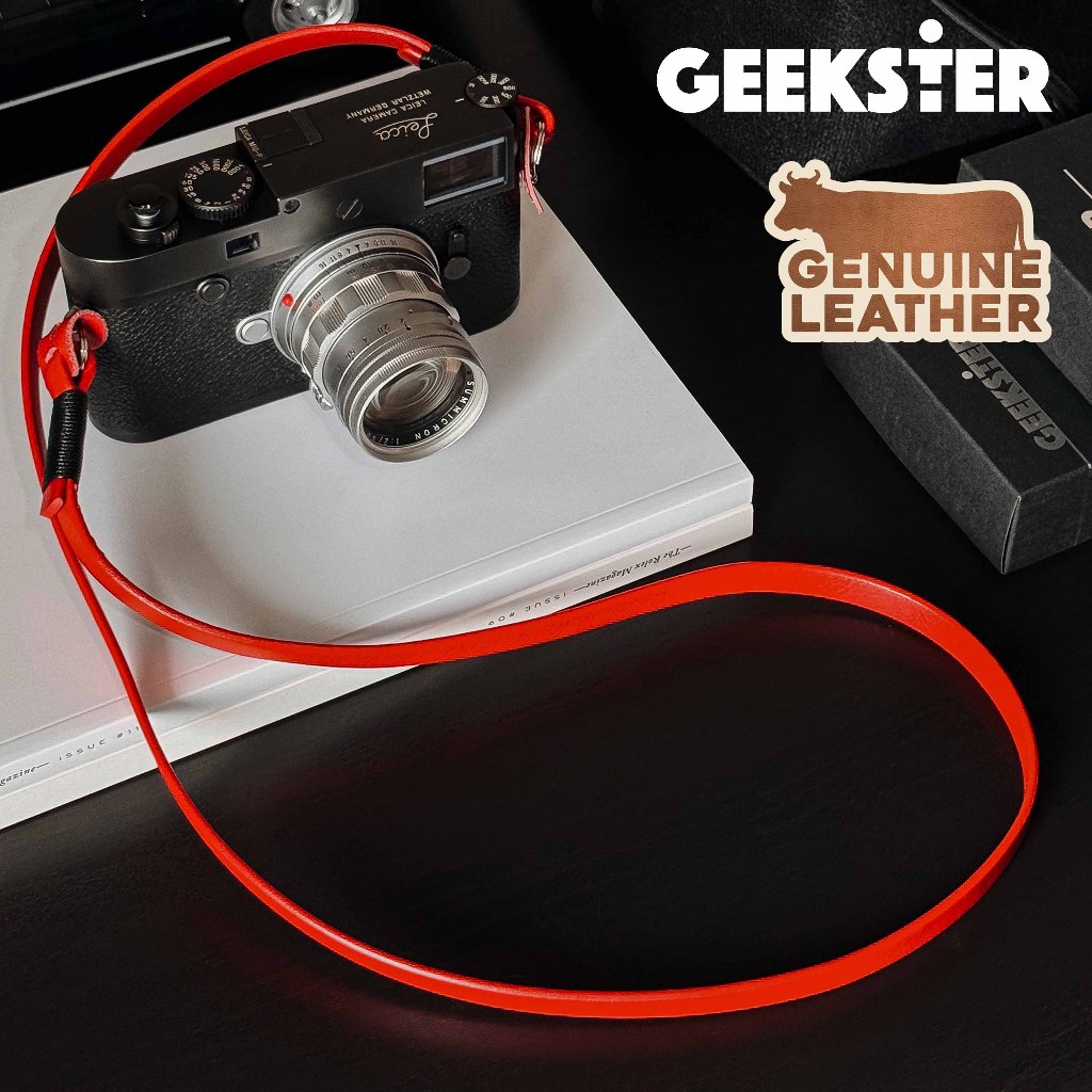 สายคล้องกล้อง หนังแท้ GEEKSTER Year of Dragon ( Camera Leather Strap สาย กล้อง / สายคล้อง สาย หนัง / สีแดง แดง Red )