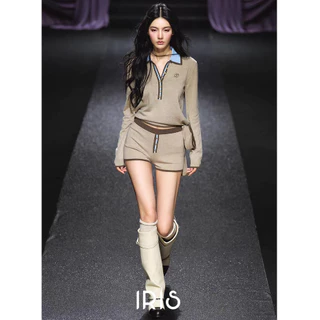 IRIS BOUTIQUE 26ss IRIS.2 IT34079 Angle Setเซ็ตแฟชั่นดีไซน์เรียบแต่มีลูกเล่น เสื้อแขนยาวคอปก กางเกงขาสั้นเข้าชุด ทรงสวย