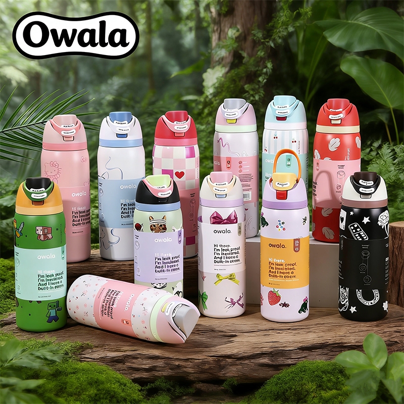 （พร้อมส่ง）Owala FreeSip กระบอกน้ำ 24oz กันหก มีหลอดในตัว เก็บความเย็น24ชม. สแตนเลส304 ปลอดBPA สำหรับกีฬา เที่ยว โรงเรียน