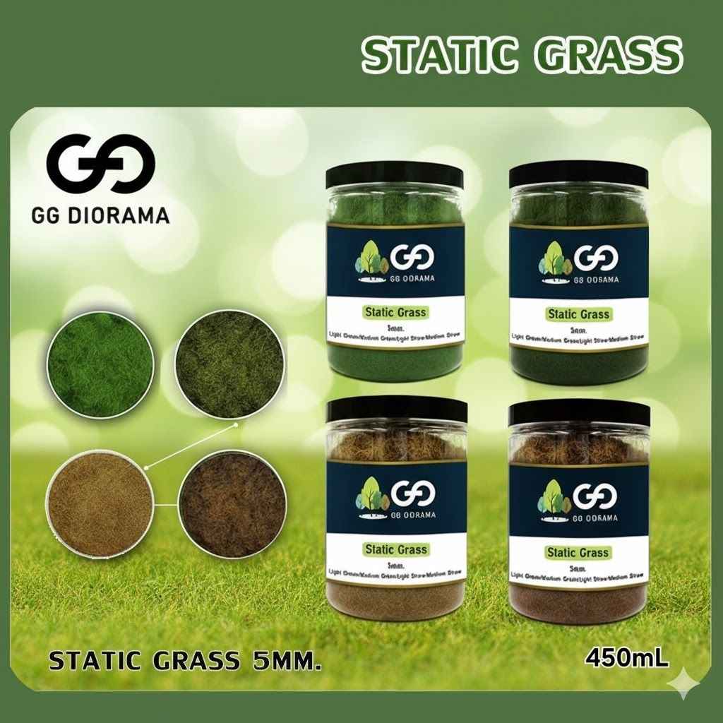 หญ้าเทียมแบบใช้โรย ความยาว 5 mm. สีเขียวสด/เขียวเข้ม/น้ำตาลอ่อน/น้ำตาลเข้ม (450ml)