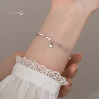 GLAMOR✨กำไลเงินแท้ Star Half Bracelet จี้ดาว เงินแท้925 กำไลผู้หญิงสไตล์มินิมอล ปรับขนาดได้