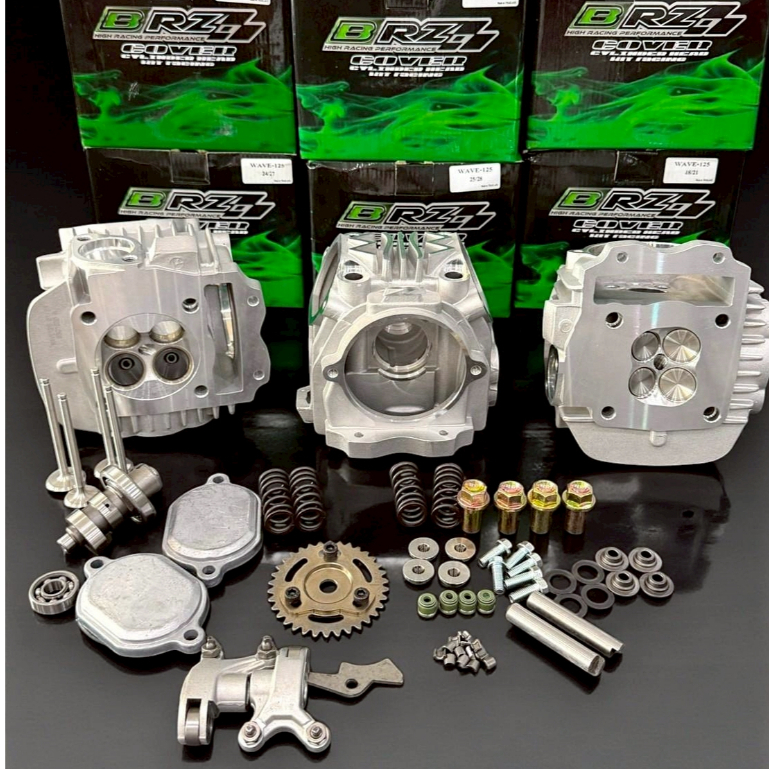 ฝาสูบ4 วาล์ว BRZ เวฟ125 ลูกโต ขนาด18/21 19/22 21/24 22/25  24/27 25/28